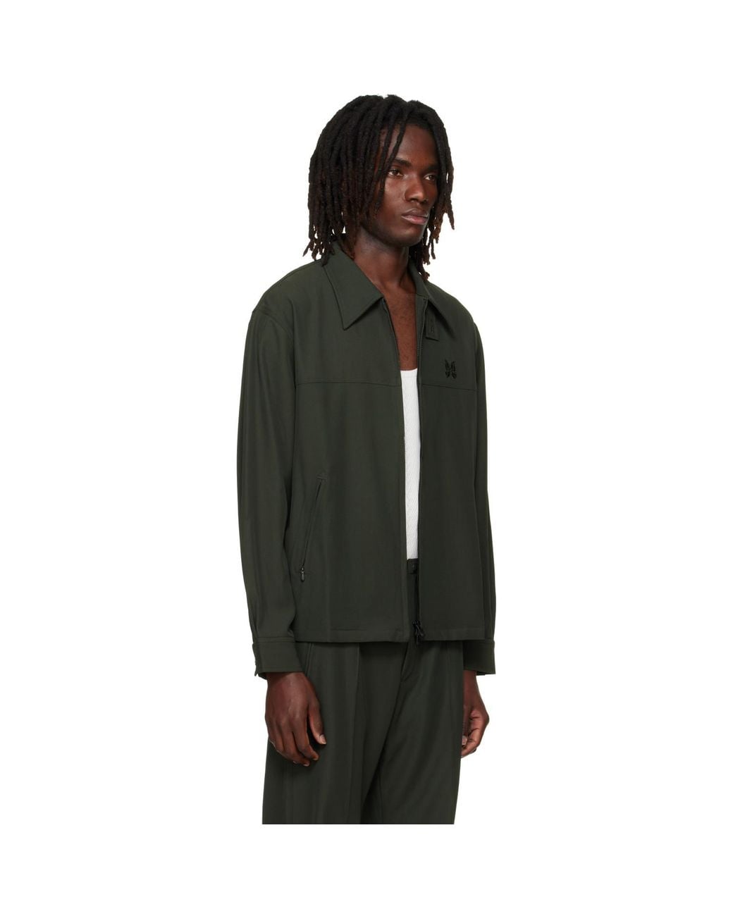 Needles Green Khaki Cavalry Twill Sport Jacket for men