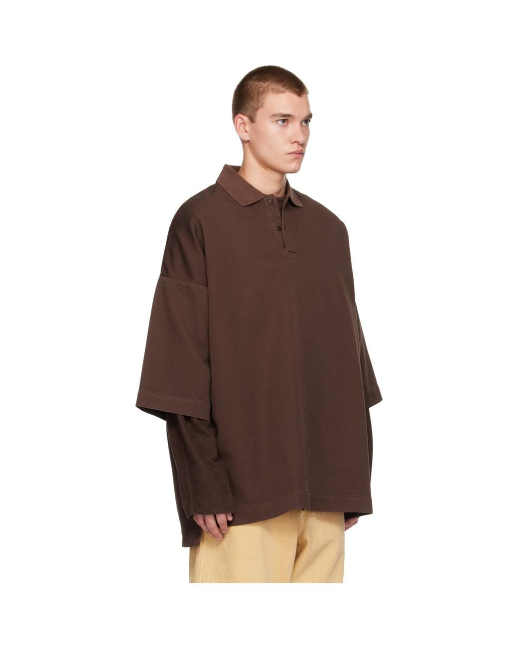 Casey Casey Brown Wiggle Equerre Polo for men