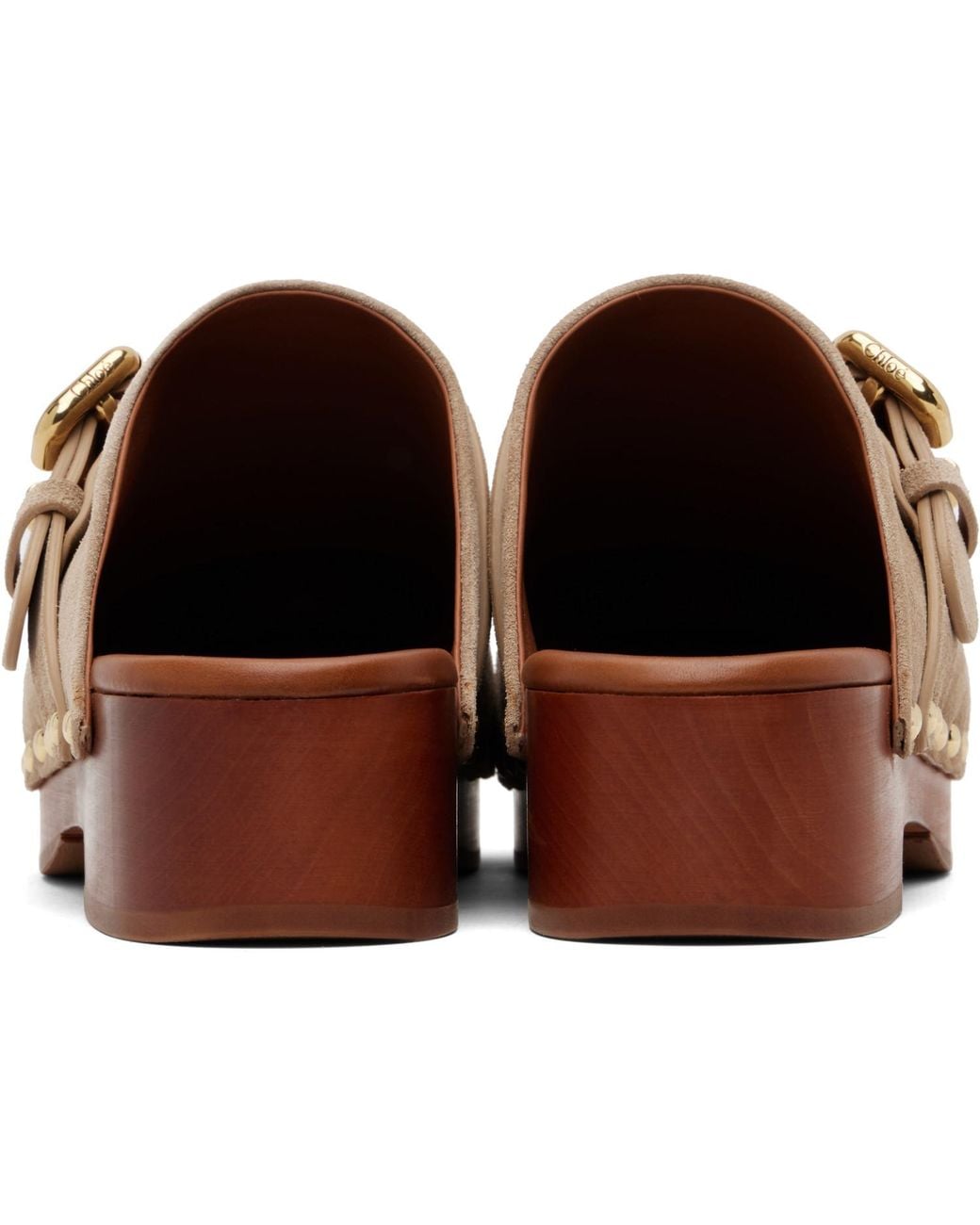 Chloé Black Taupe Jeannette Clogs