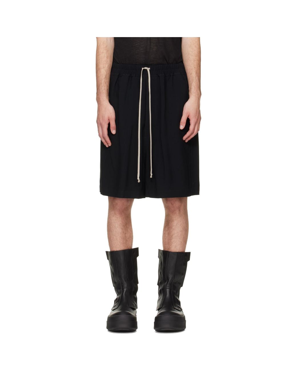 Rick Owens Black Tower Faun Shorts for men