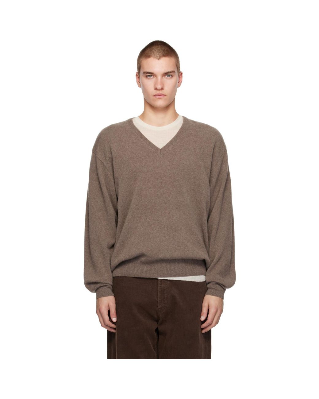 Pull En Cachemire À Col En V Ssstein pour homme en coloris Brown