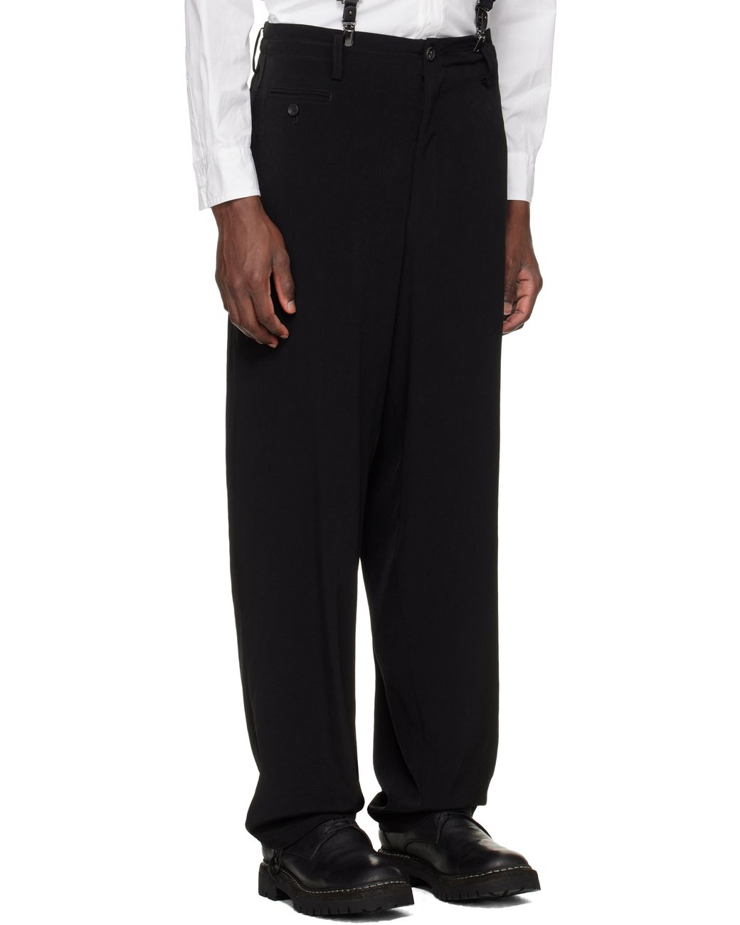 Yohji Yamamoto Black Box Pocket Trousers for men