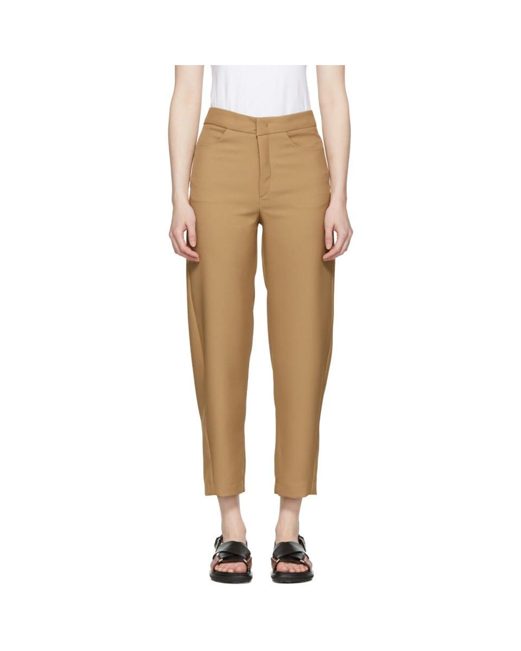 Totême Khaki Novara Trousers in Natural 