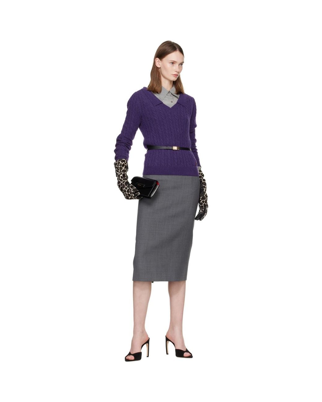 Handsome Stockholm Black Essentials Long Mosaic Gloves