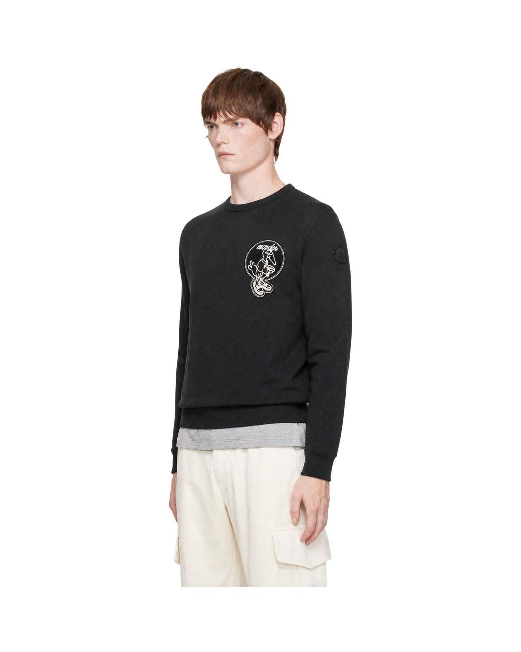 Moncler Black 'Mon Duck' Patch Sweatshirt for men