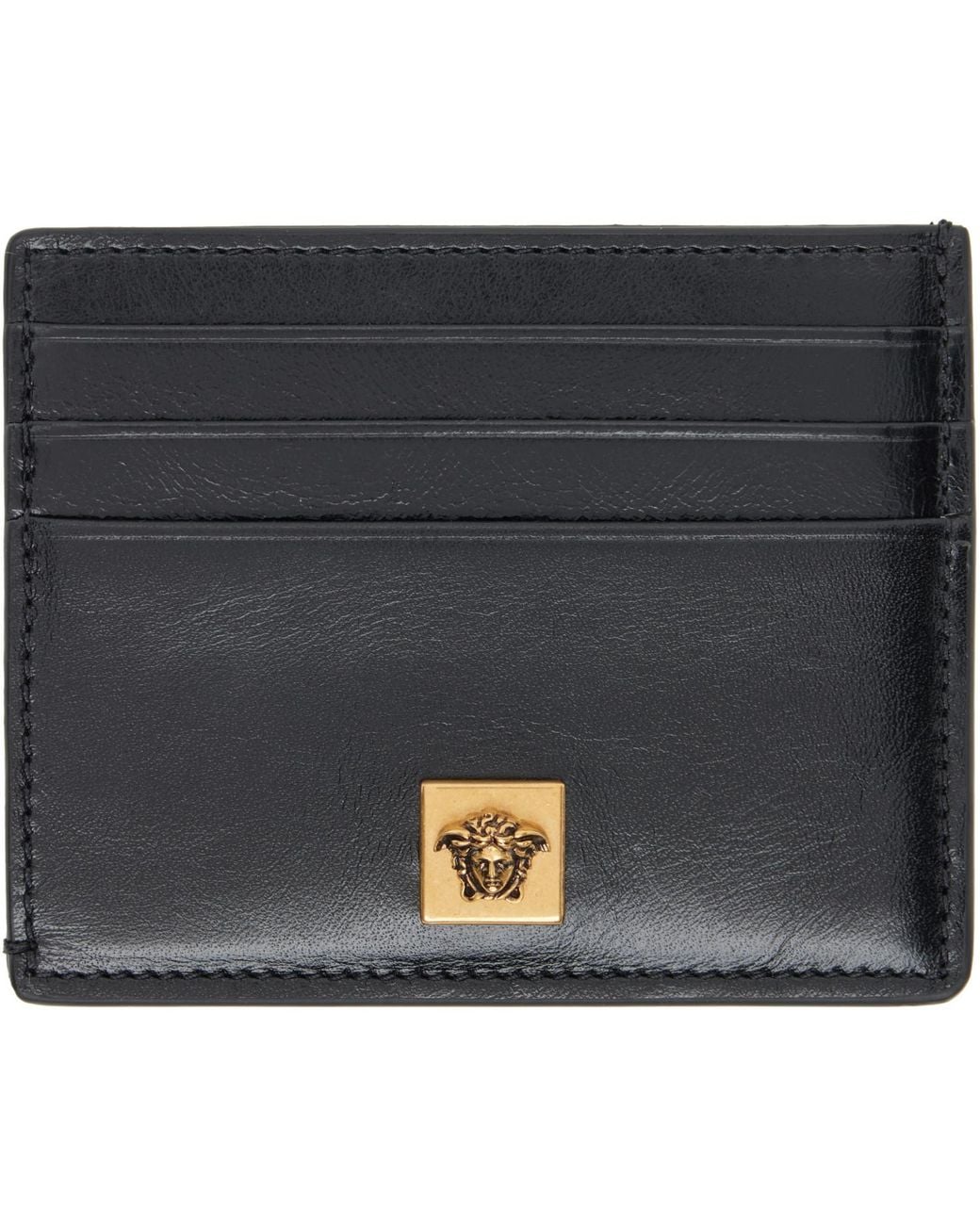Versace Black Severine Leather Card Holder for men