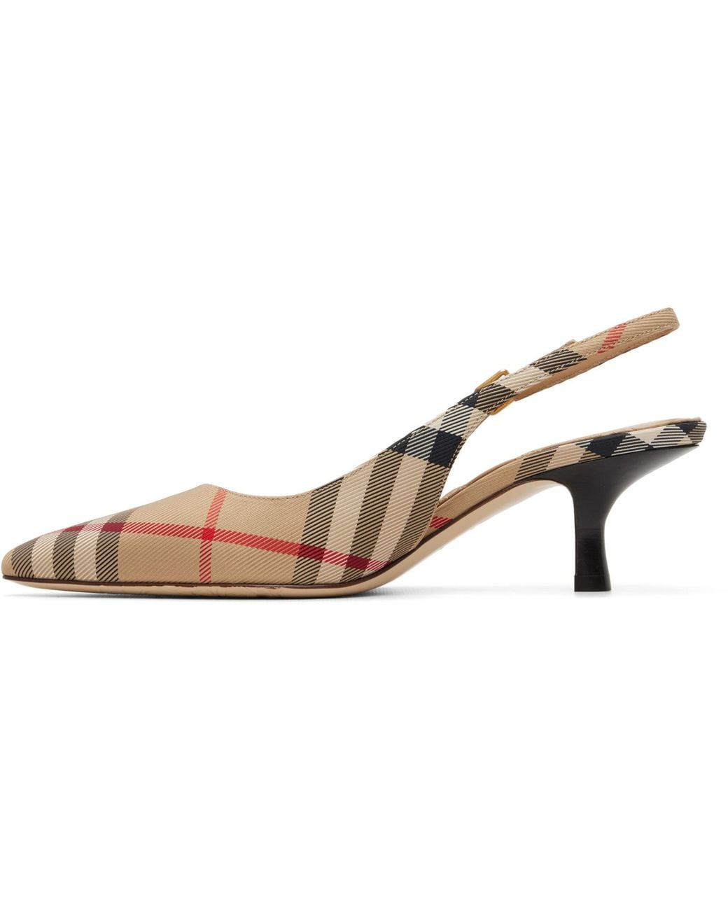 Burberry Metallic Check Dame Slingback 55 Heels