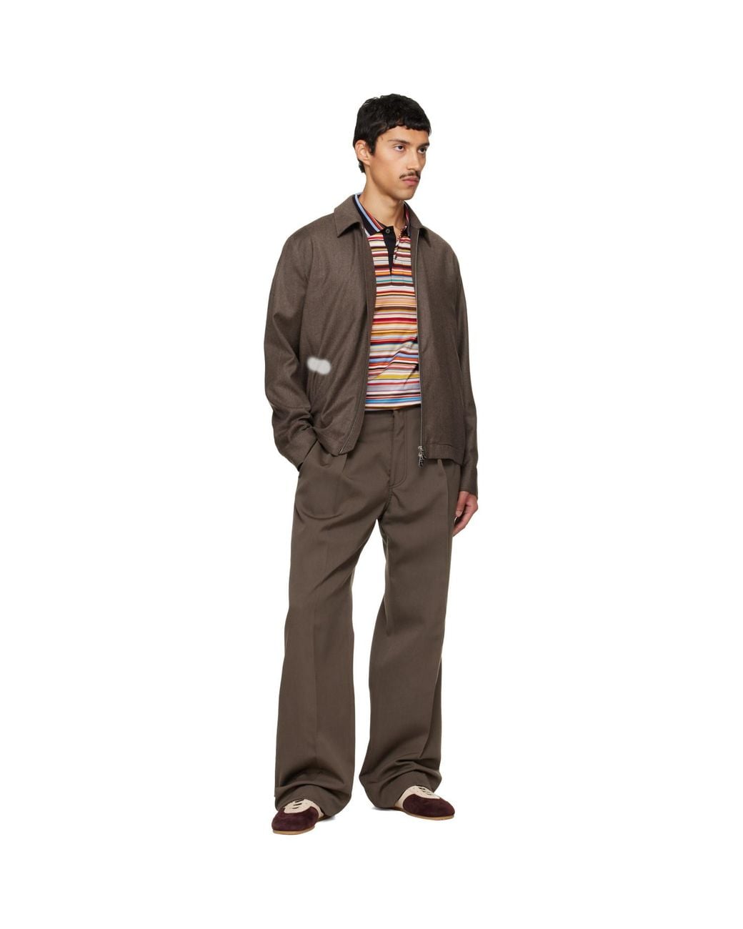 Paul Smith Brown Relaxed-Fit Wool Trousers for men