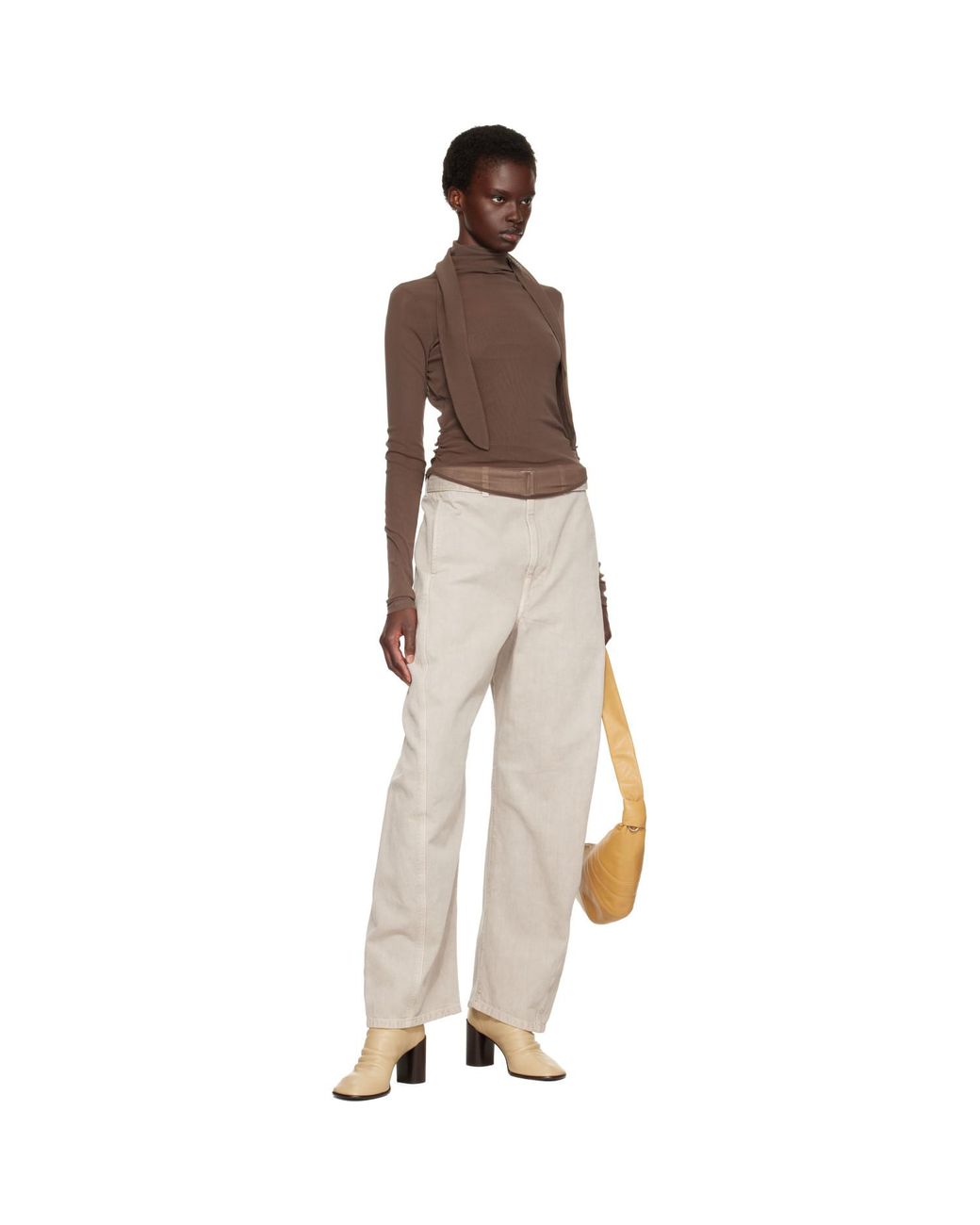 Lemaire Brown Ballerina Scarf Blouse