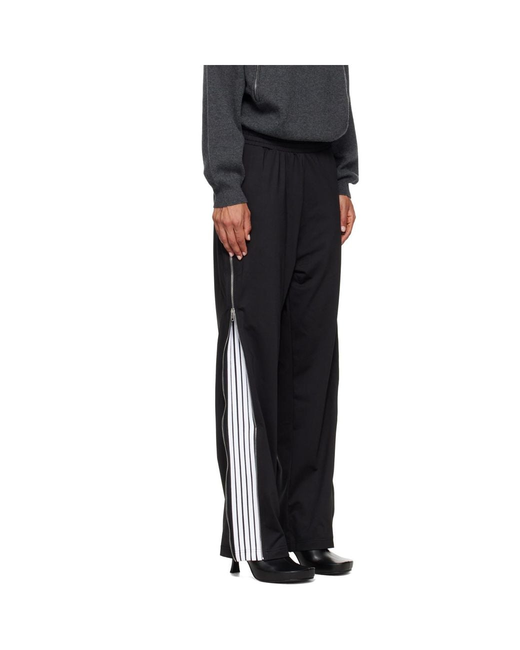 Balenciaga Black Zipped Loop Sports Icon Sporty Track Pants