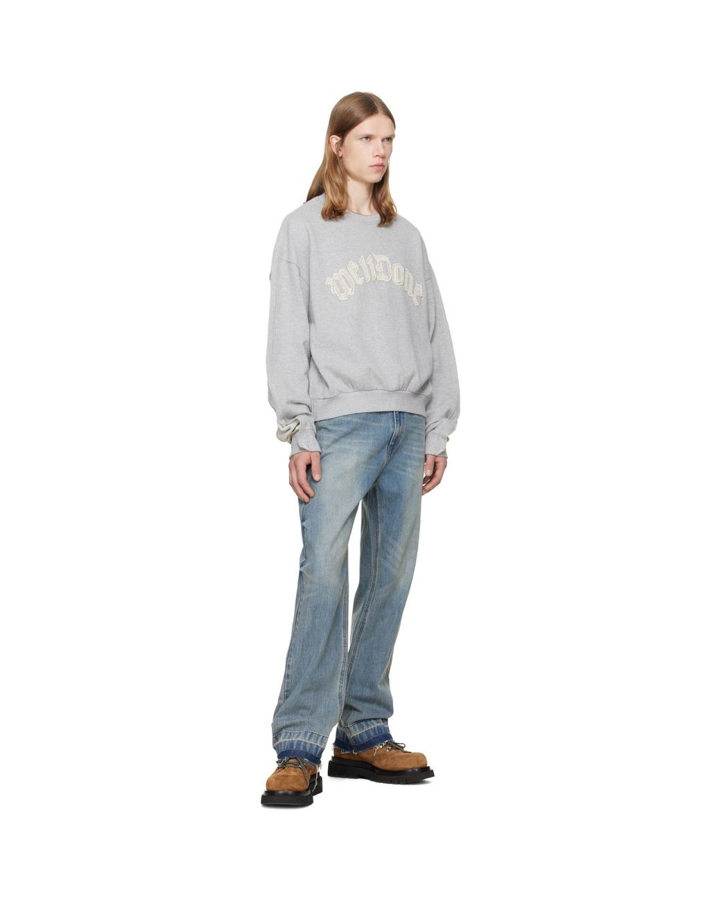 we11done Gray Inside-Out Sweatshirt for men