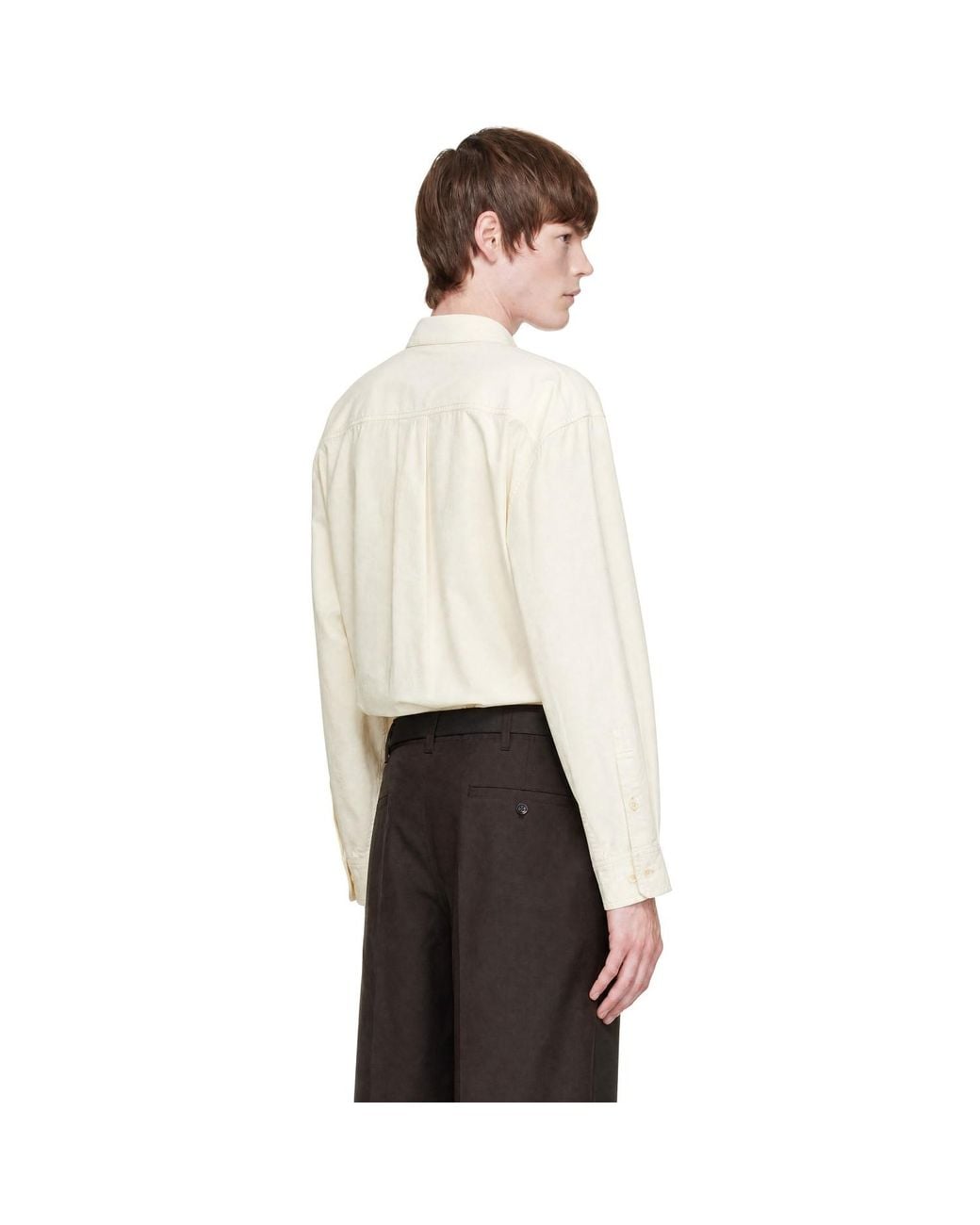 Lemaire White Relaxed Workwear Shirt for men