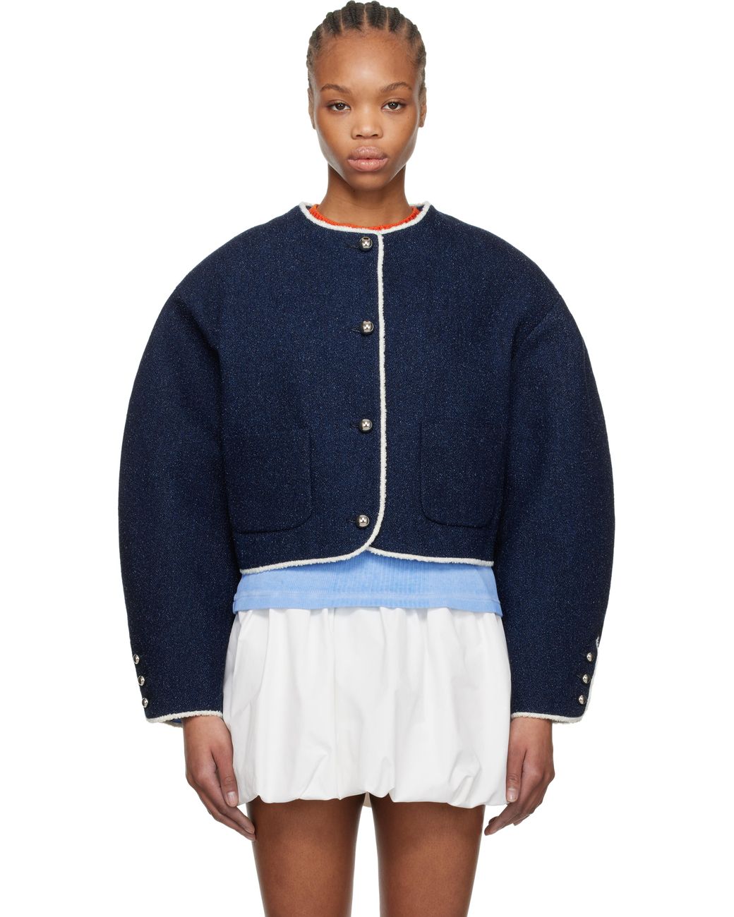 MSGM Blue Patch Pocket Denim Jacket
