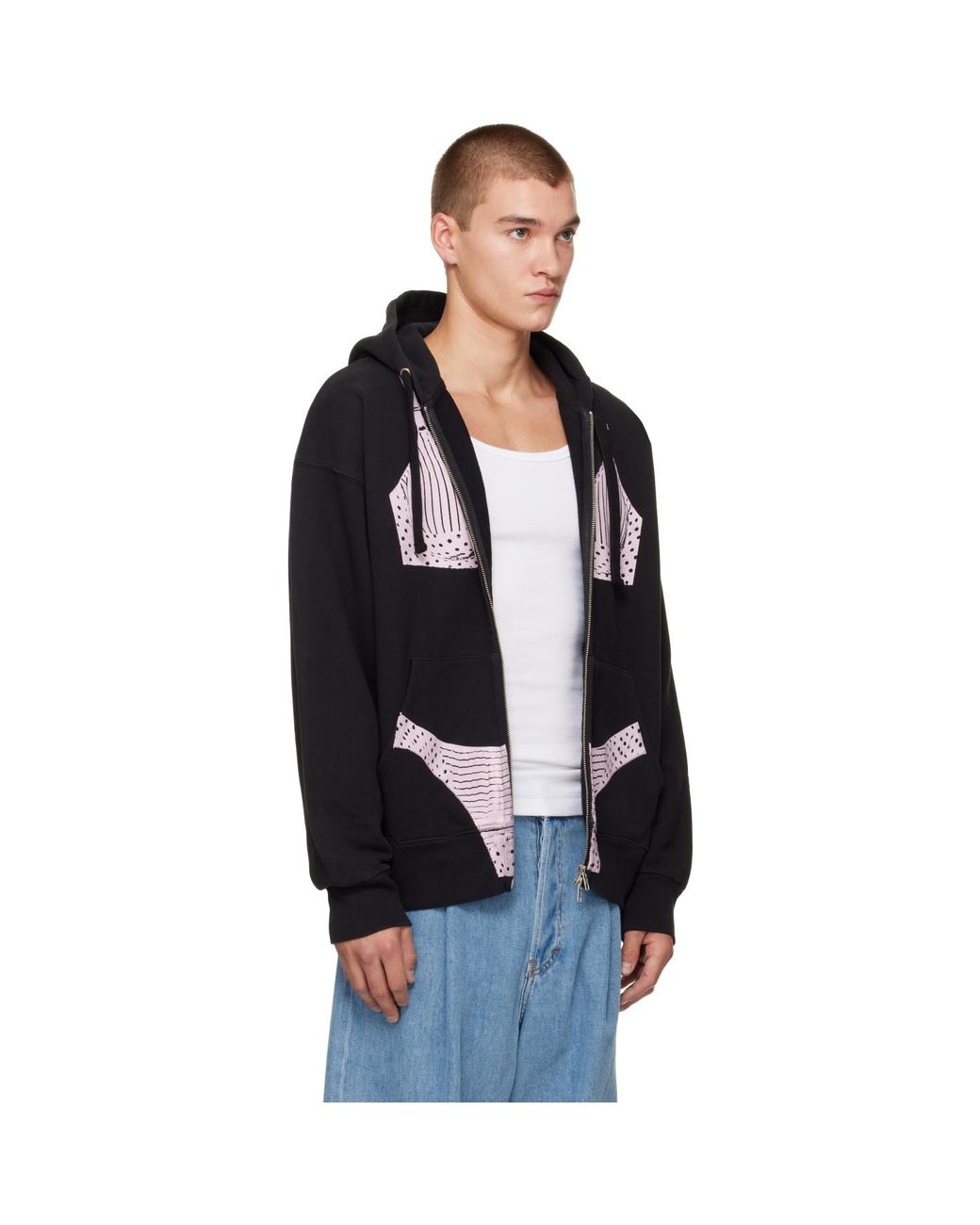 VAQUERA Black Trompe L'Oeil Hoodie for men