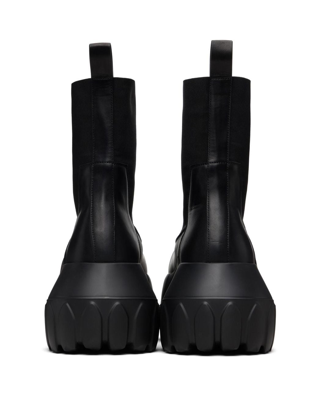 Rick Owens Black Beatle Mega Tractor Chelsea Boots for men