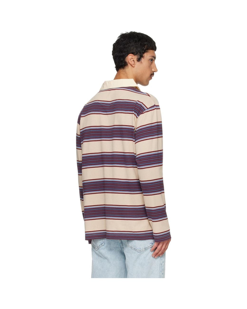Sanderlak Red Striped Jersey Polo for men