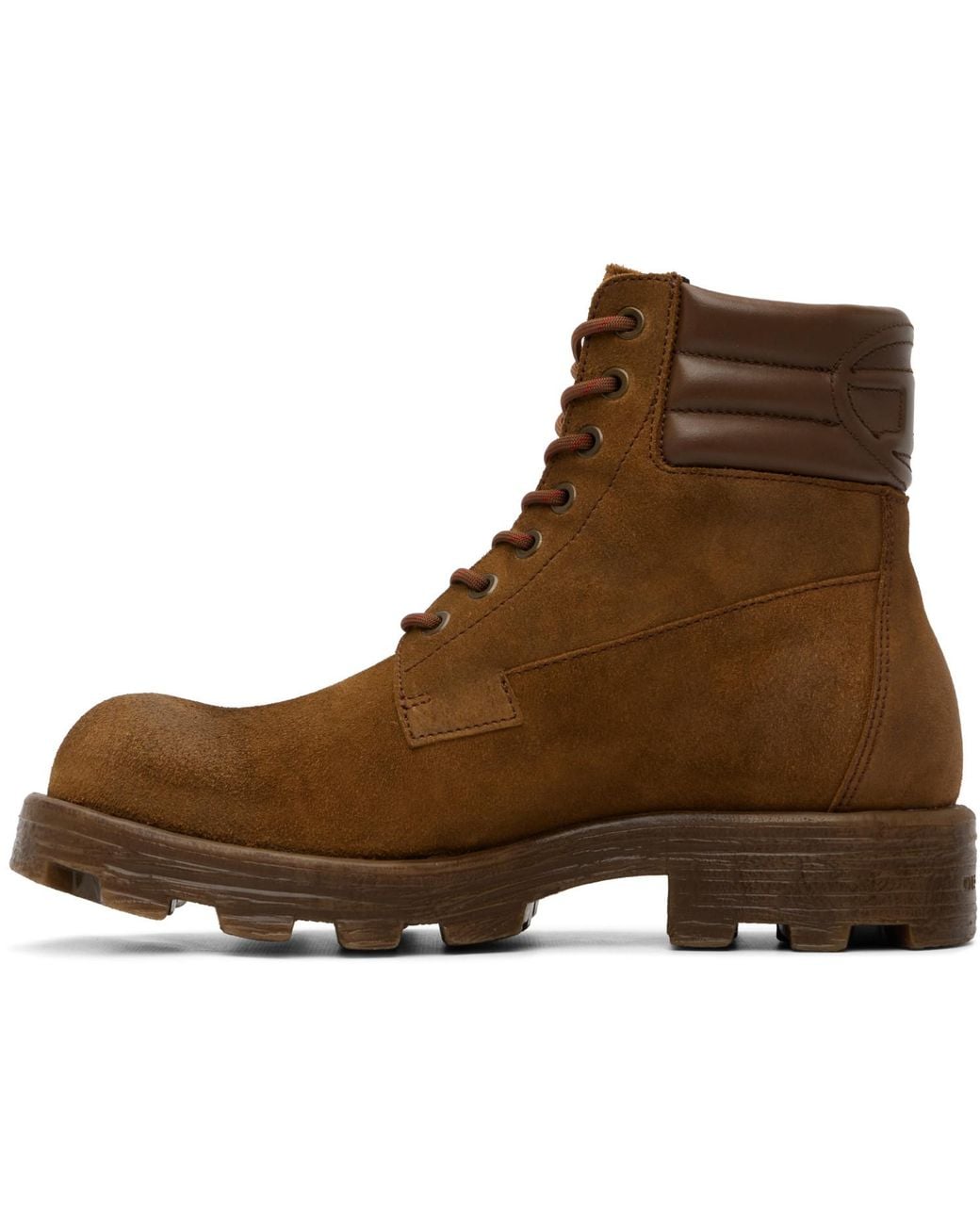 DIESEL Brown Tan D-Hammer Combat Boots for men