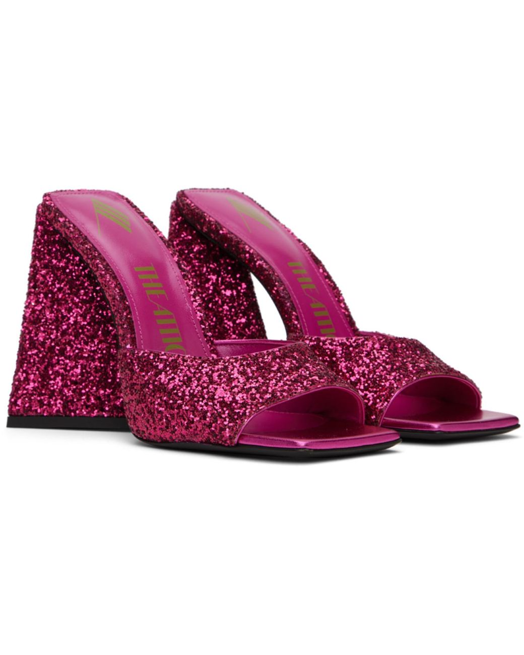 The Attico Red Pink Devon Mules
