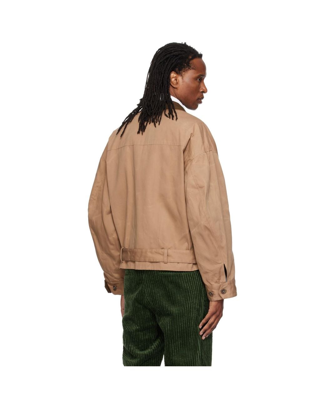 SOSHIOTSUKI Green Paraffin Reversible Blouson Jacket for men
