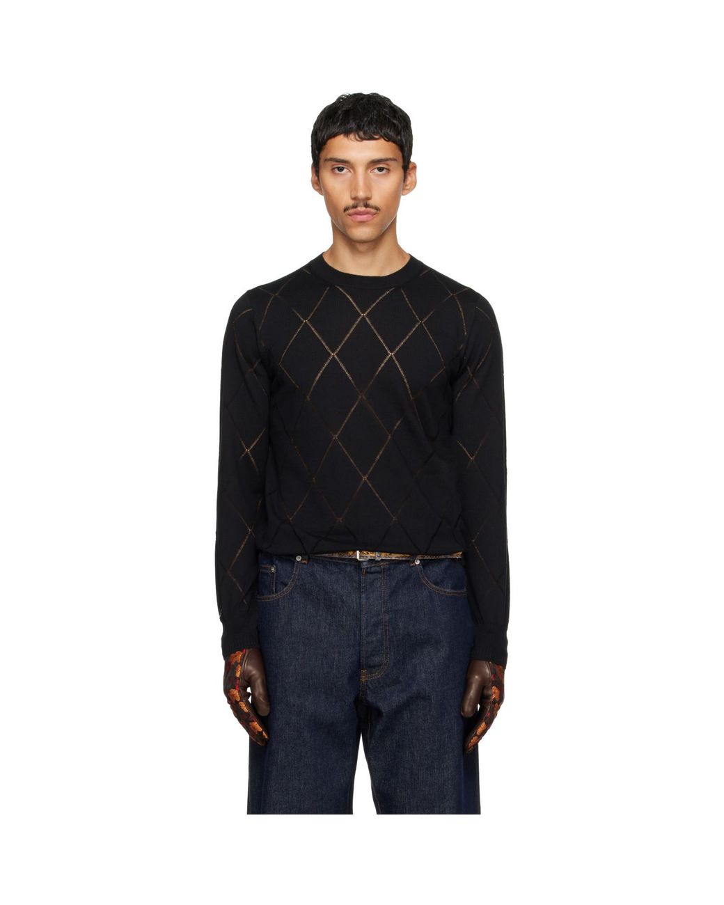 Dries Van Noten Black Wool Sweater for men