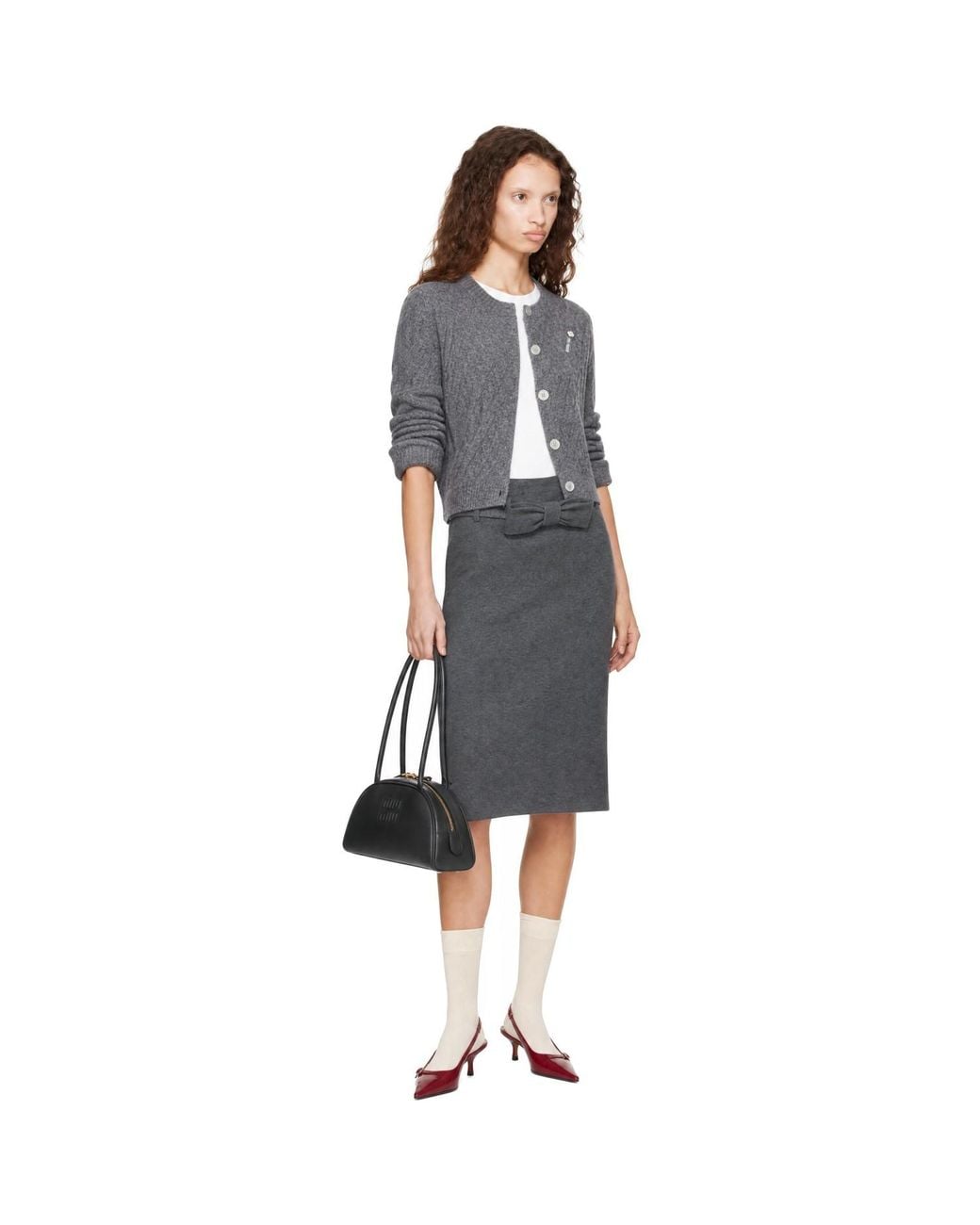 ShuShu/Tong Gray Cable Knit Cardigan