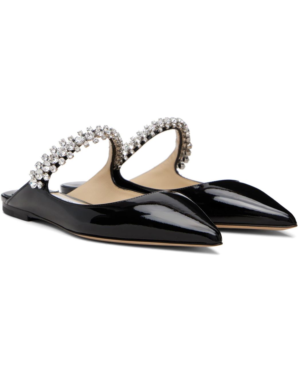 Jimmy Choo Black Ssense Exclusive Bing Slip-On Flats