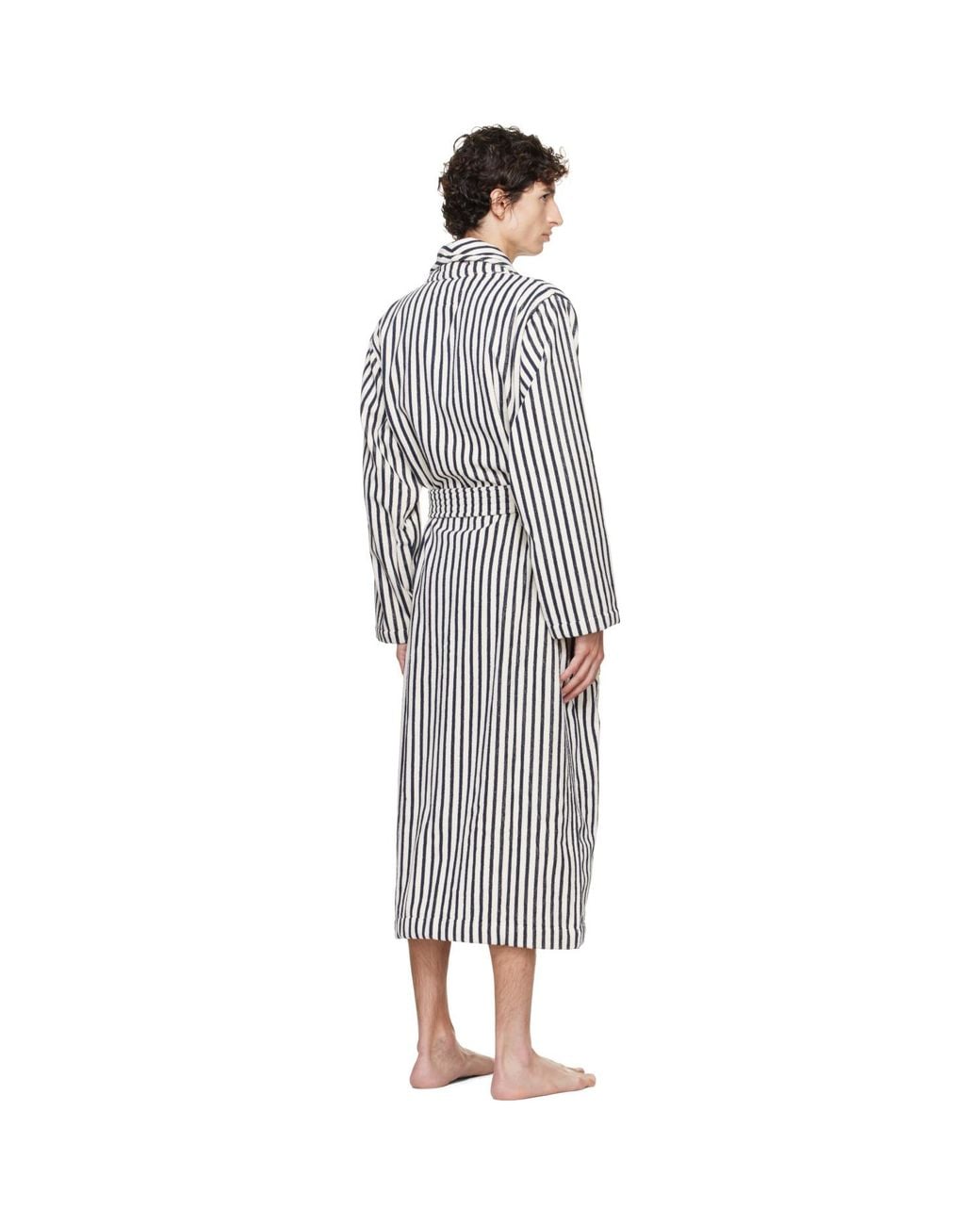 Tekla Gray Terry Classic Bathrobe for men