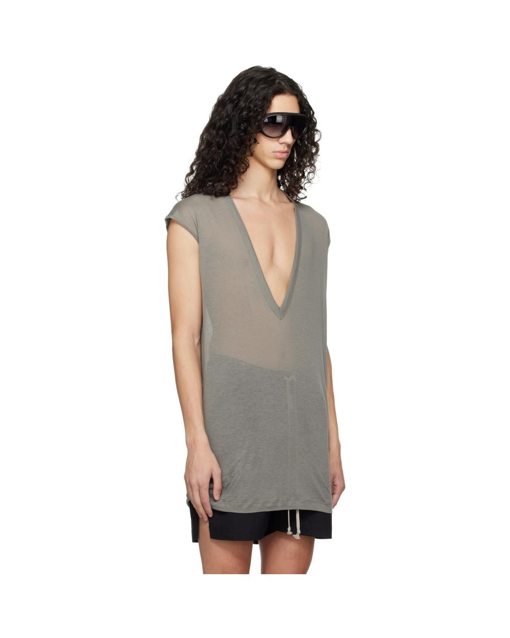 Rick Owens Black Temple Dylan T-Shirt for men