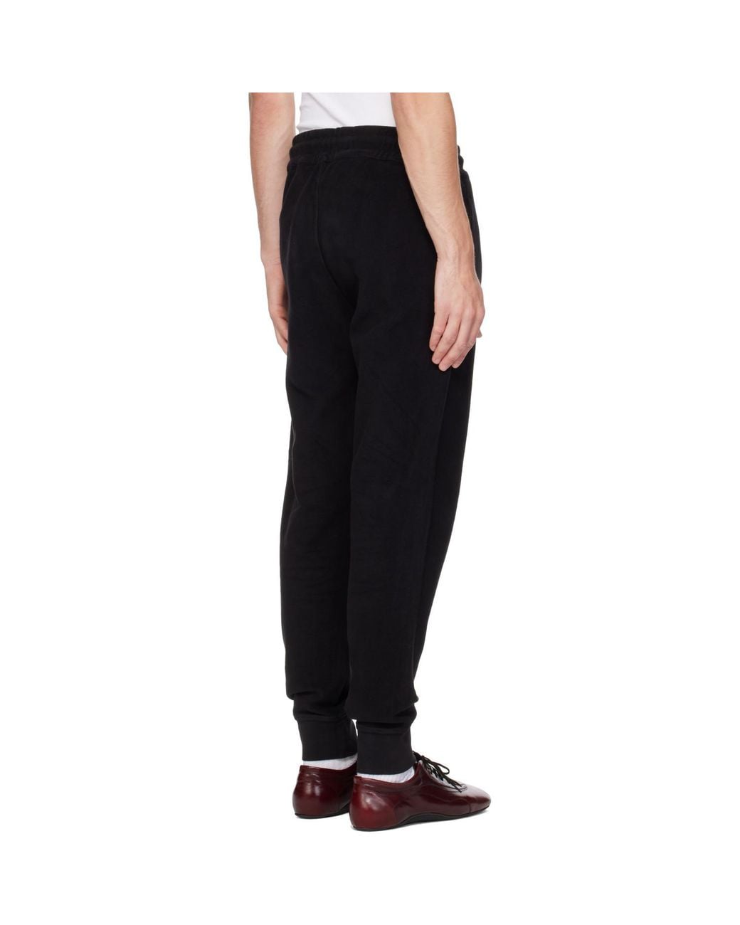 C P Company Black Diagonal Fleece Lens Cargo Sweatpants for men