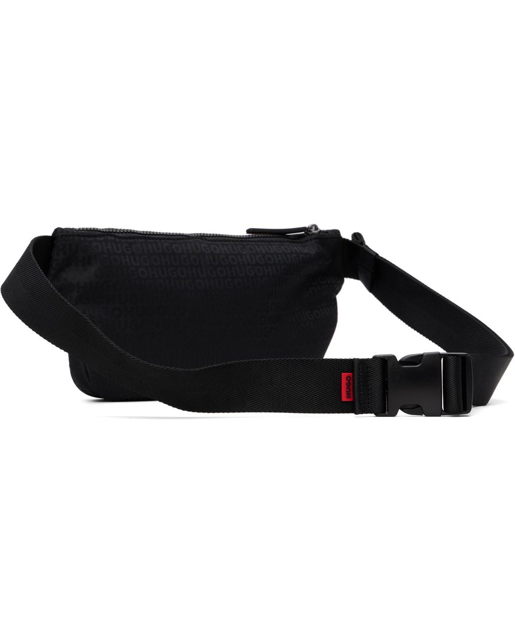 HUGO Black Jacquard Fanny Pack for men
