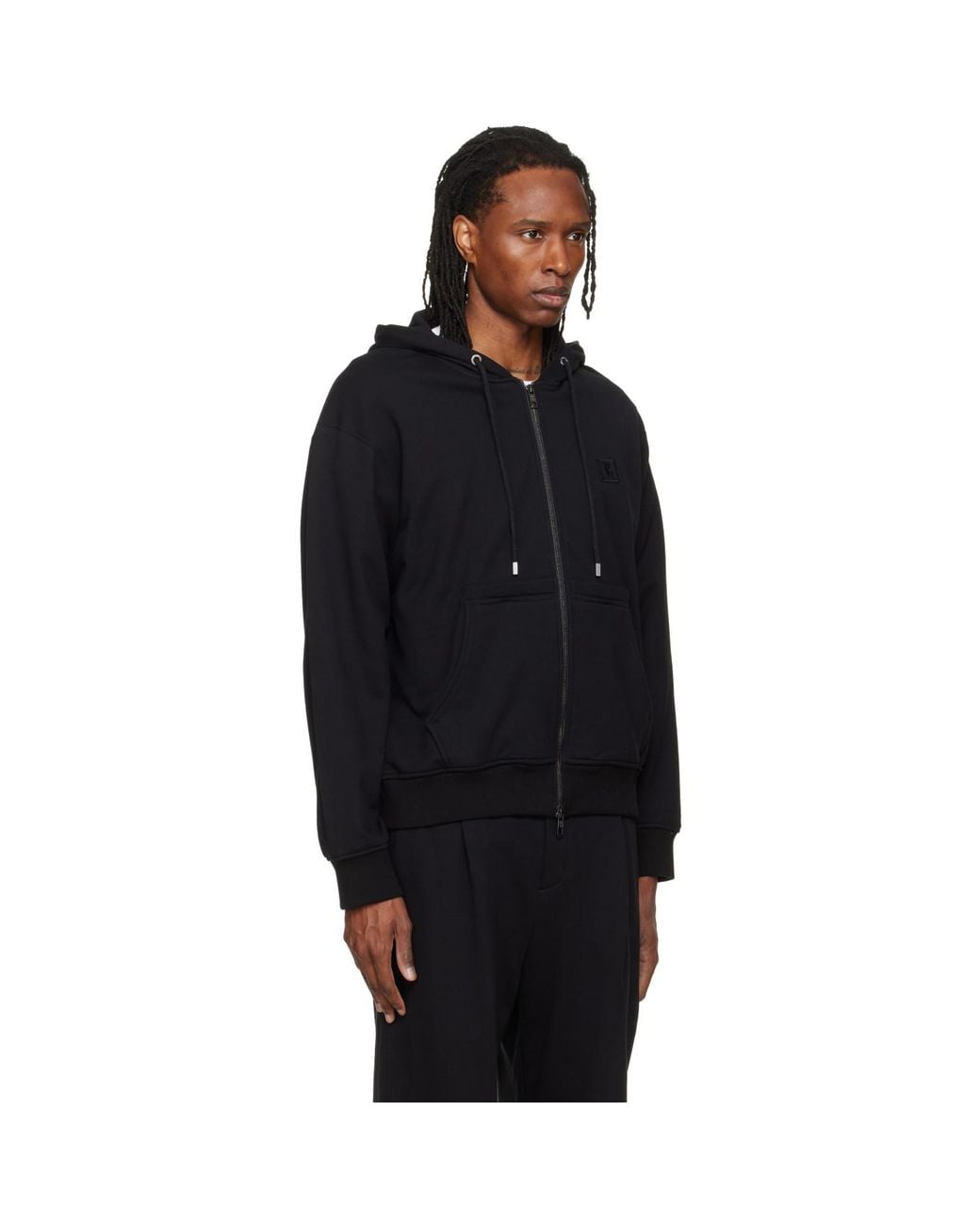 Wooyoungmi Black Zip Hoodie for men