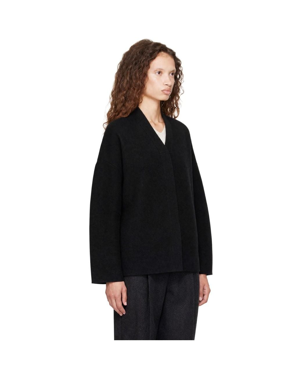 Lauren Manoogian Black Double Knit Lap Jacket