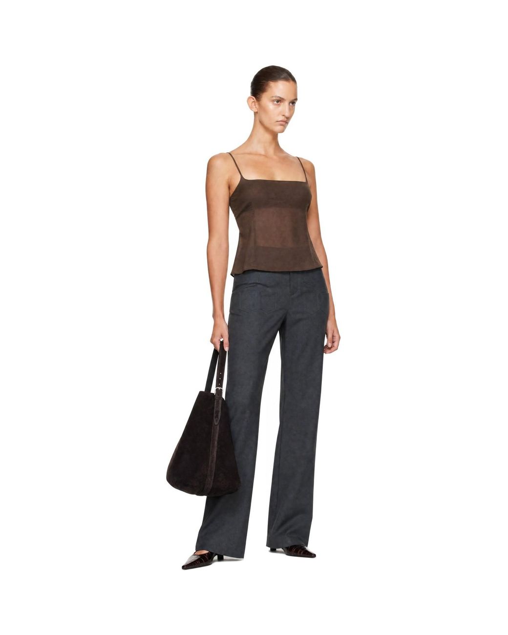 St. Agni Black Stretch Silk Camisole