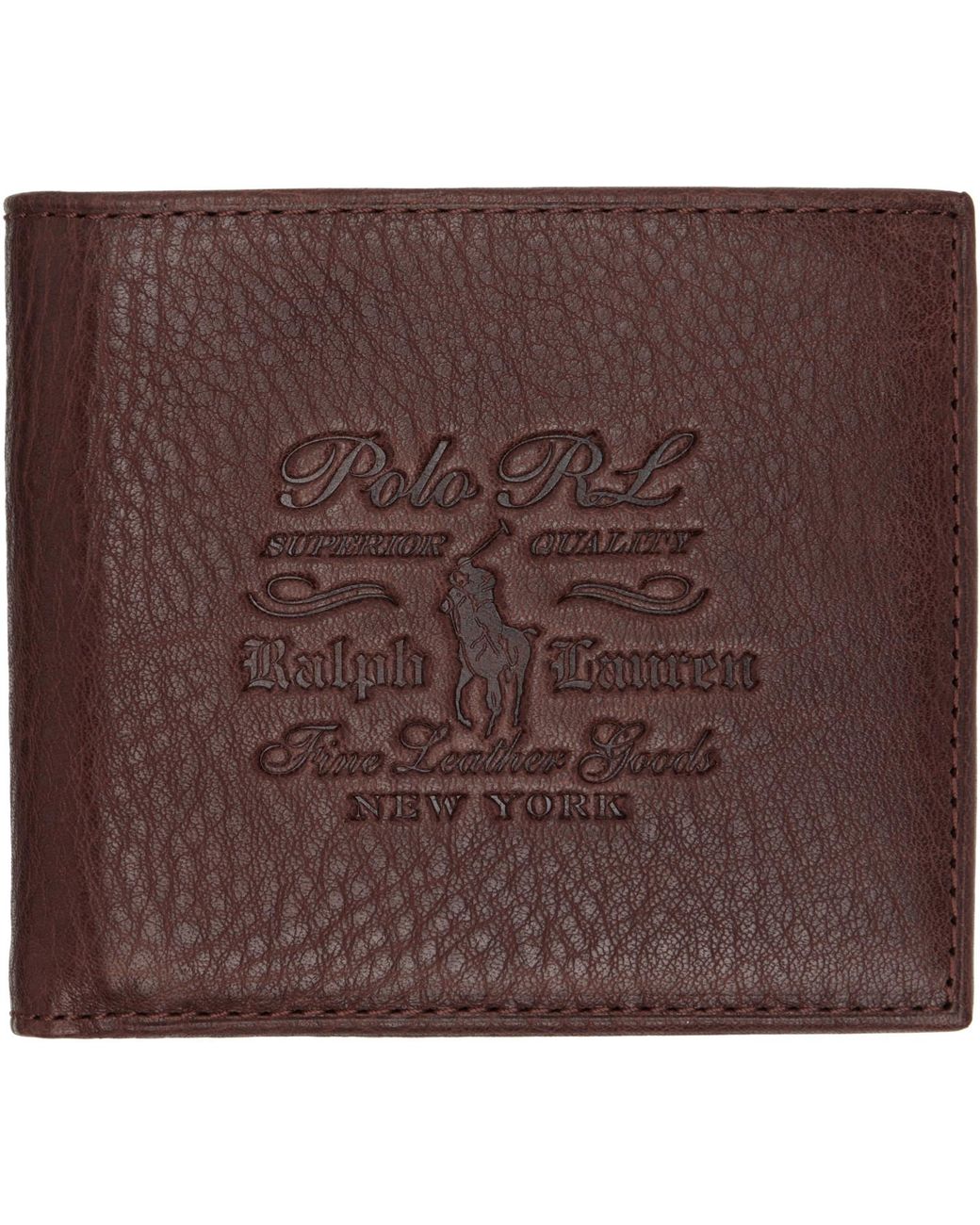 Polo Ralph Lauren Brown Leather Billfold Wallet for men