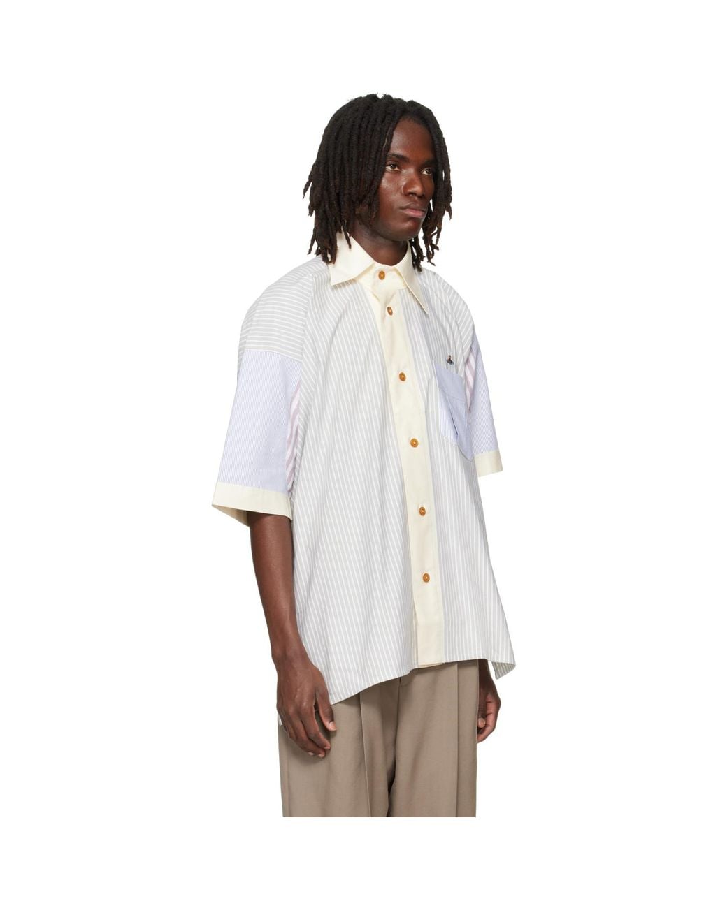 Vivienne Westwood White Asymmetric Collar Shirt for men