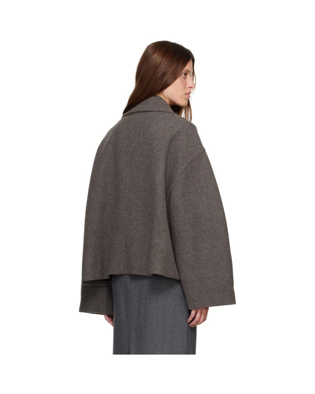 R2W Brown Palma Wool Cash Double Short Jacket