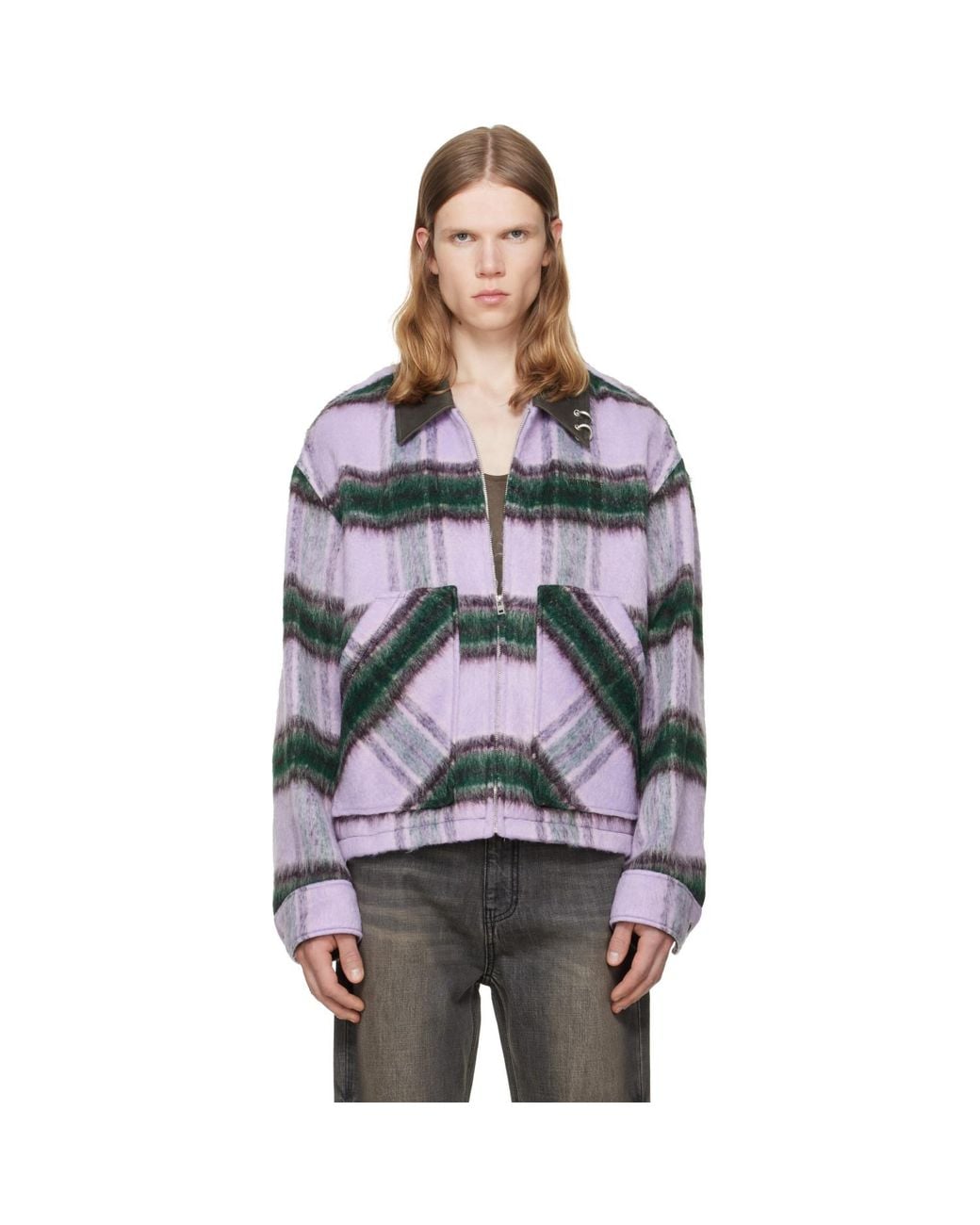 we11done Gray Check Pattern Jacket for men