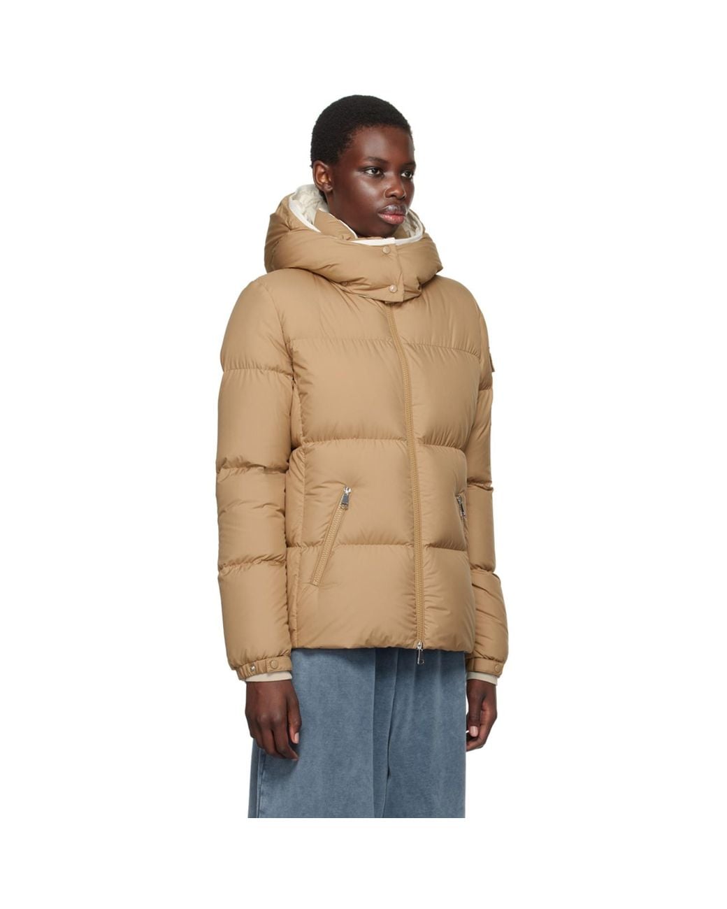Moncler Blue Tan Fourmines Short Down Jacket