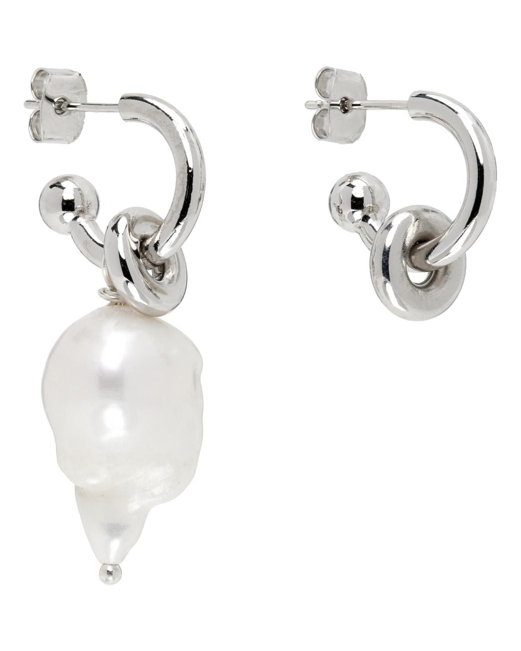 Justine Clenquet White Laurie Earrings