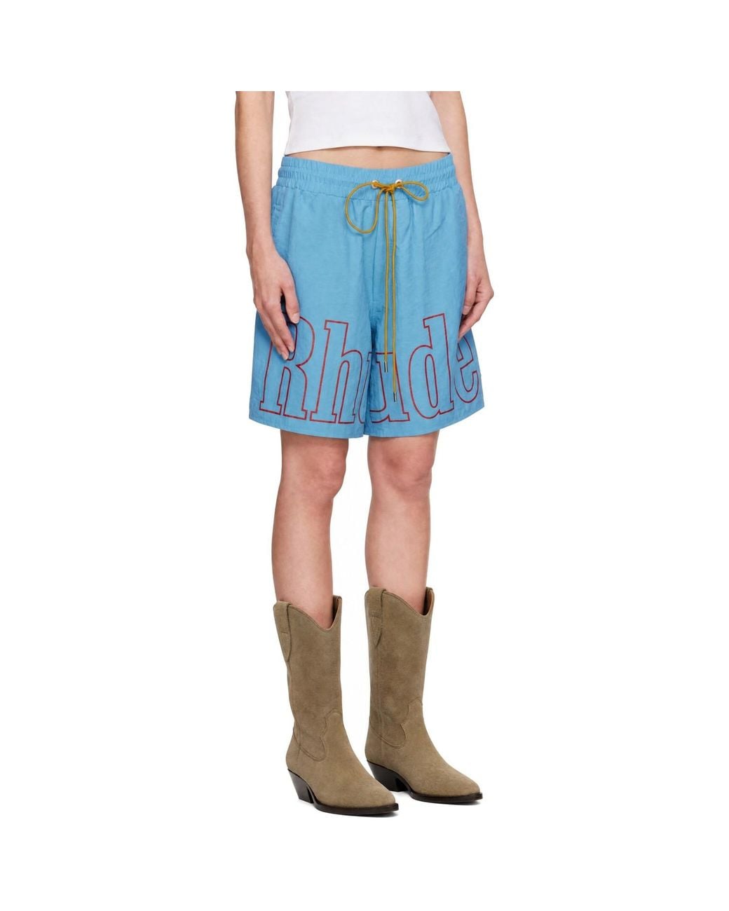 Rhude Blue Logo Track Shorts
