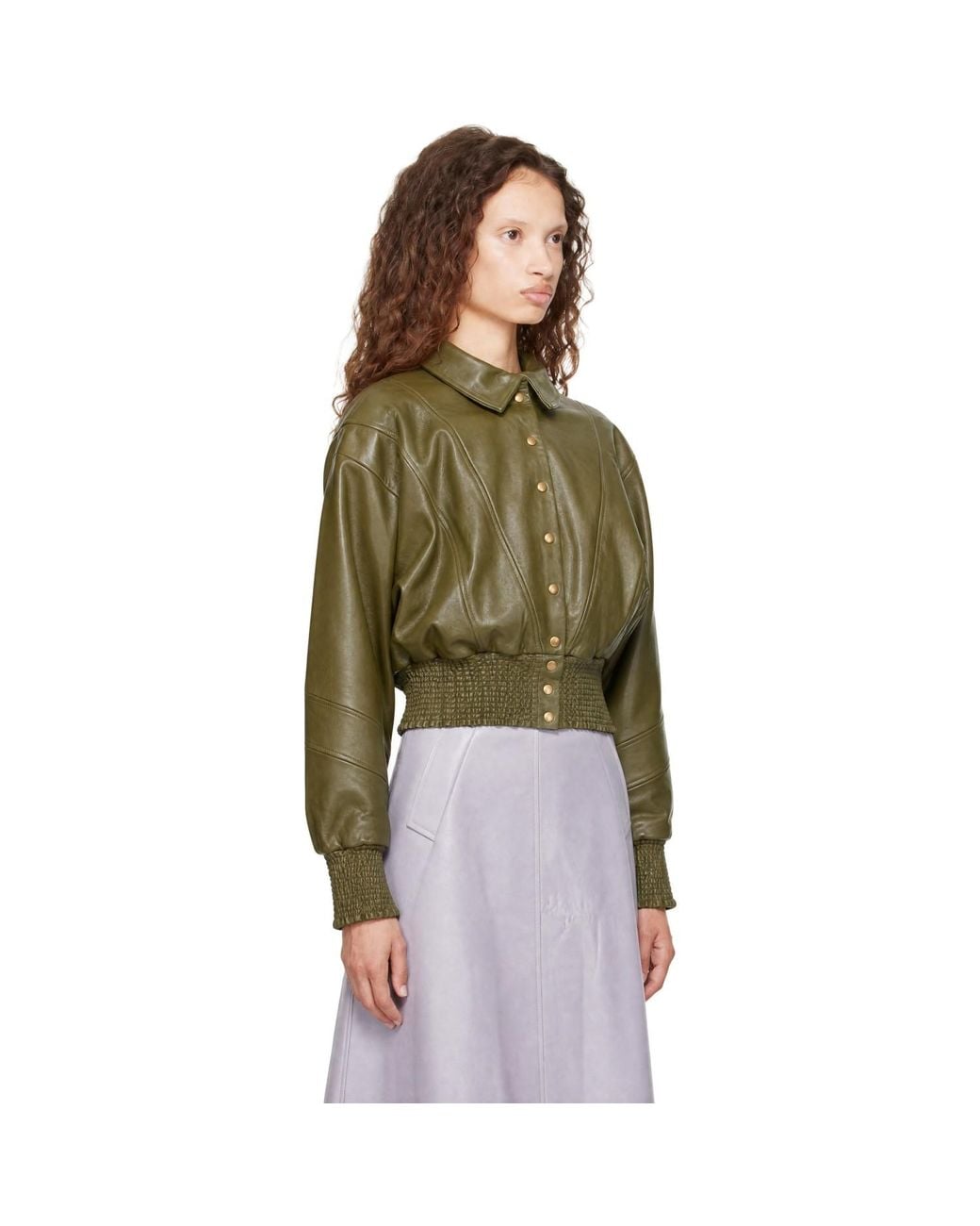 Nicklas Skovgaard Green Sandy Leather Jacket