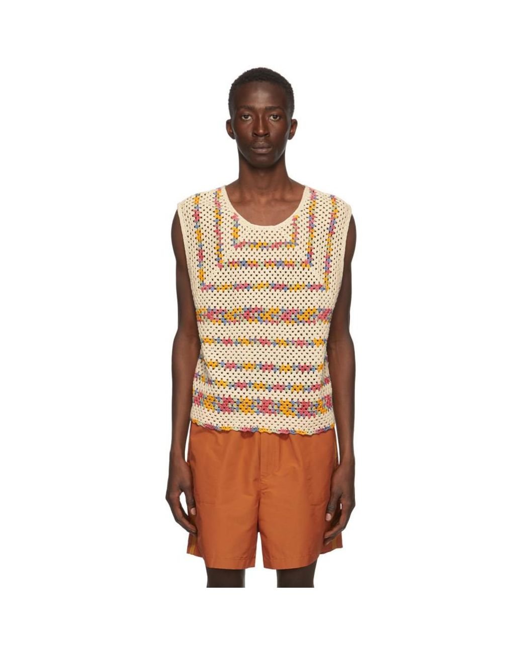 Bode Multicolor Crochet Knit Tank Top for Men | Lyst