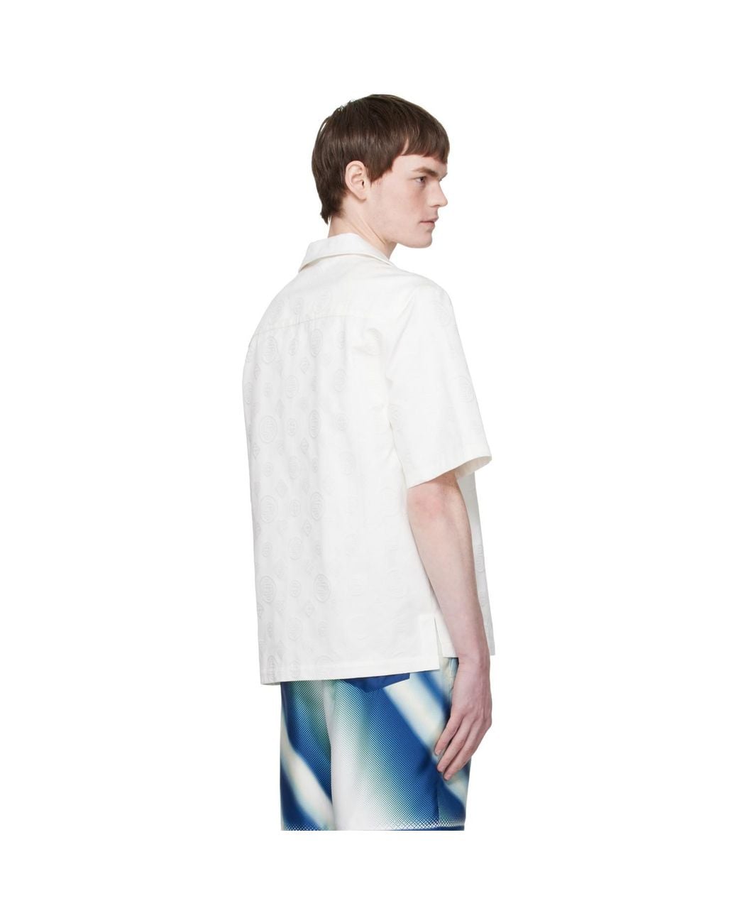 Casablanca White Monogram Short Sleeve Shirt for men