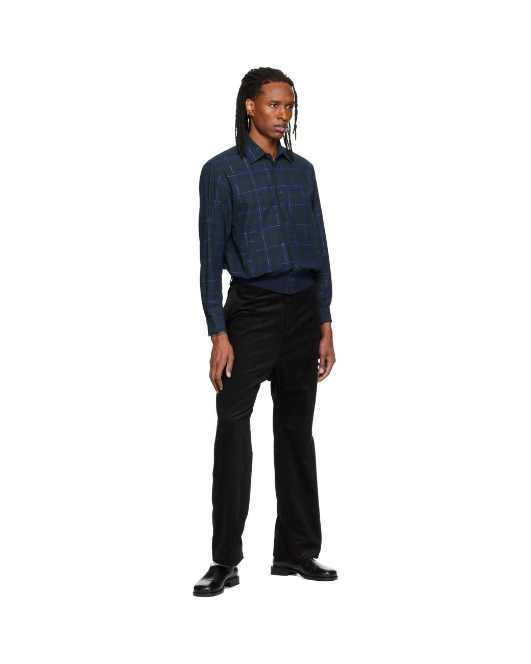 STEFAN COOKE Black Cord Tux Trousers for men
