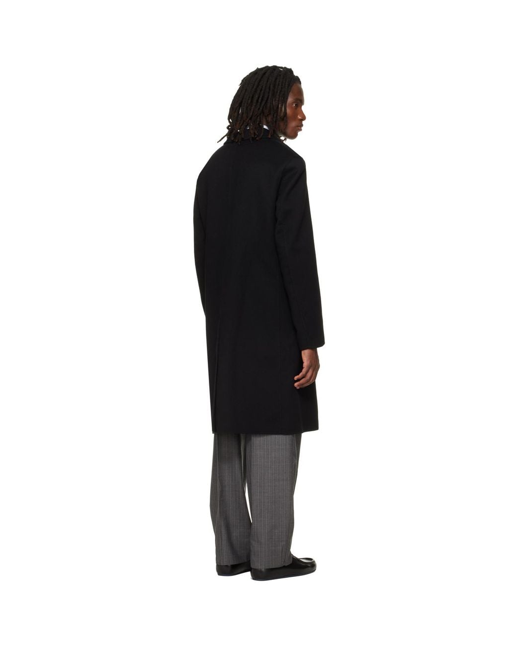 Jil Sander Black Melton Coat for men