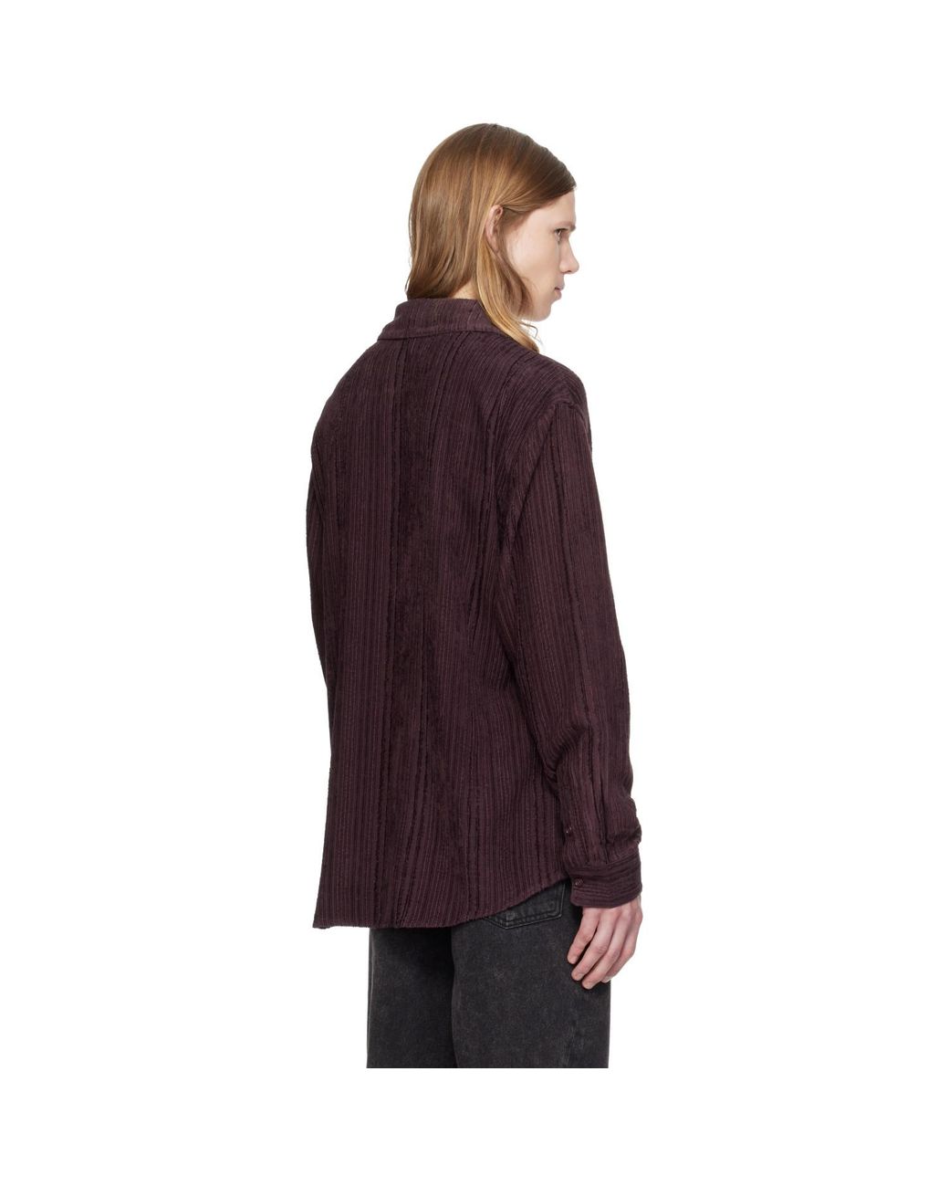 MMIC Purple Burgundy Drape Shirt for men