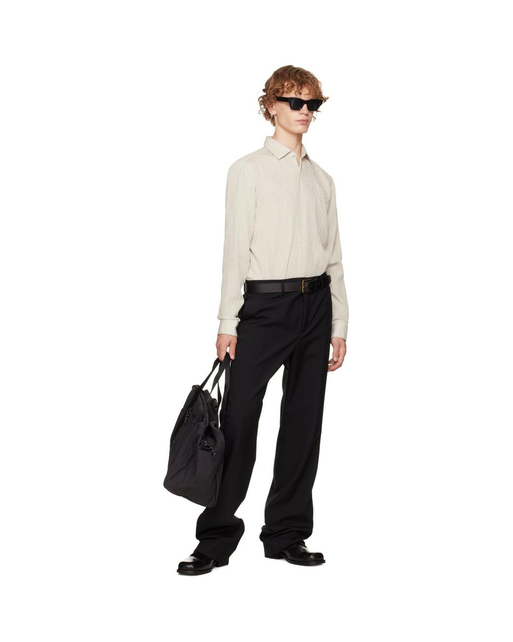 HUGO Black Wide-set Logo Holdall Duffle Bag for men
