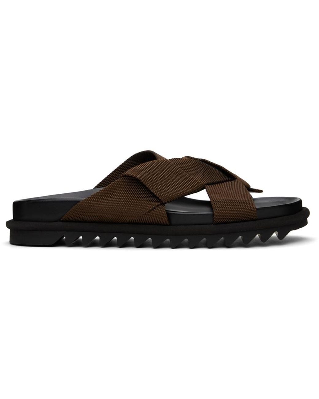 メンズ Dries Van Noten ブラウン クリスクロス サンダル ブラック | Lyst