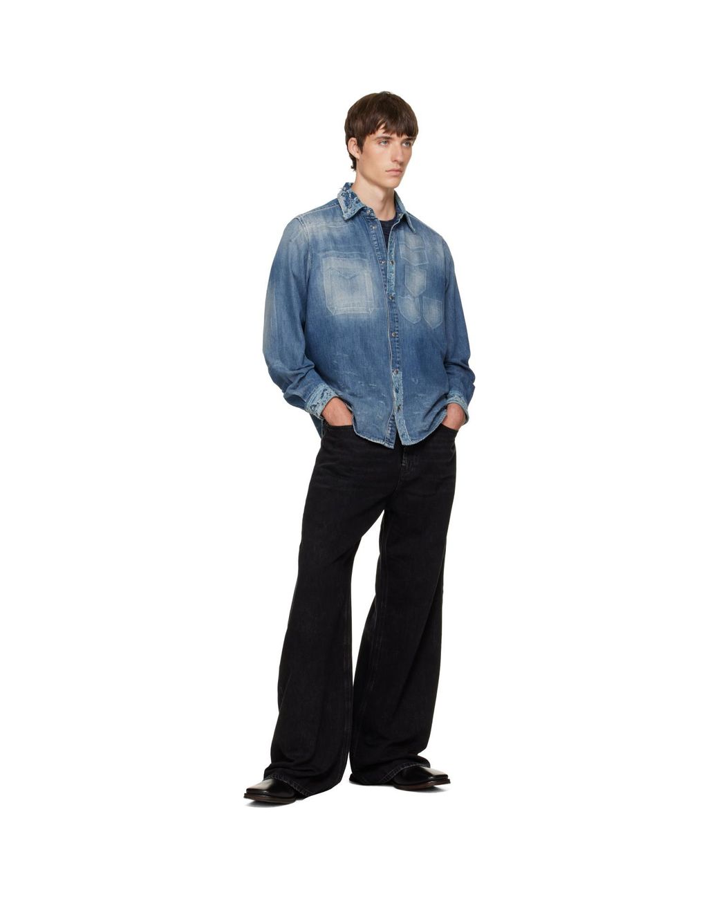DIESEL Blue D-Simply Denim Shirt for men