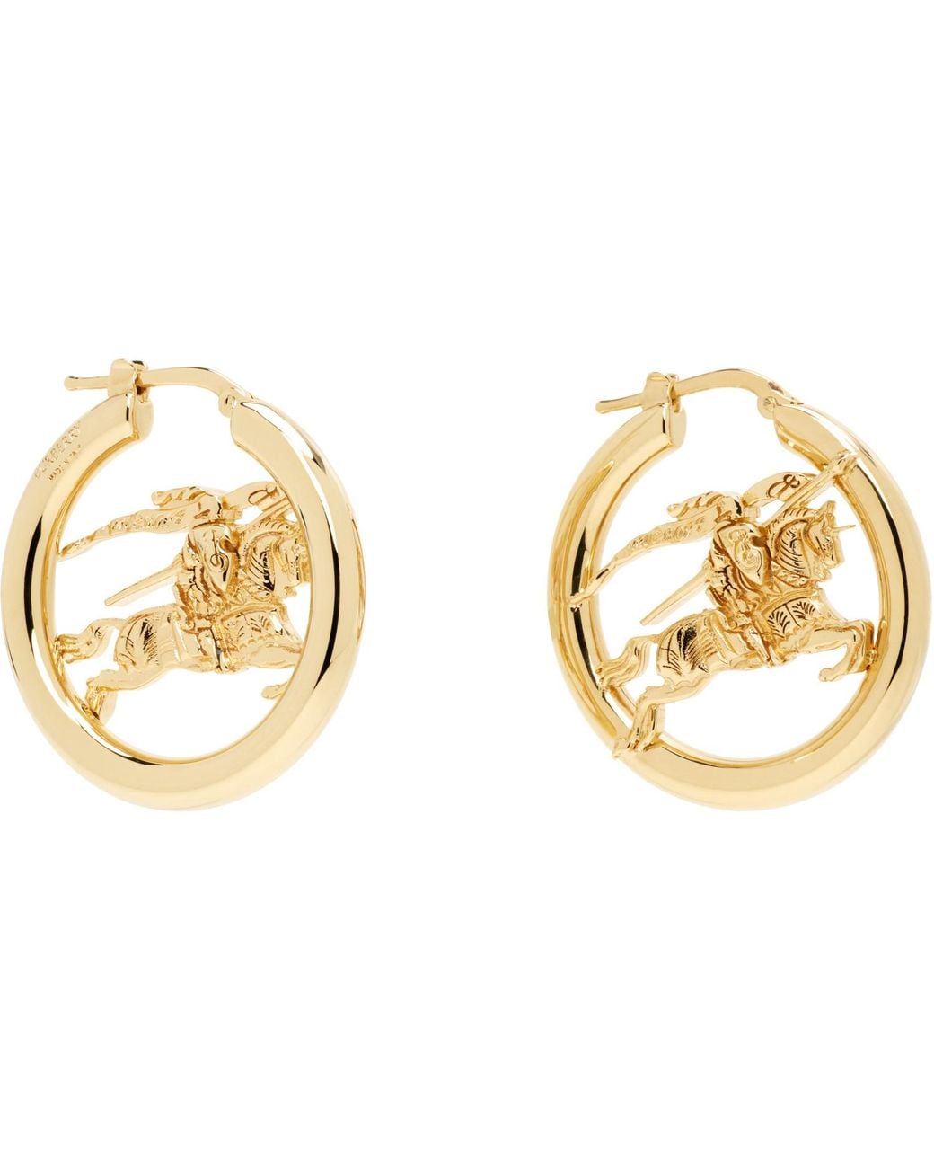 Burberry Metallic Knight Hoop Earrings